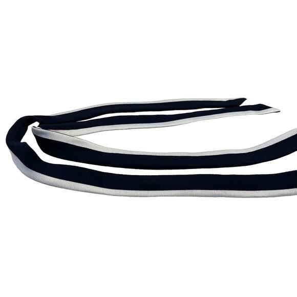 HYFVE SHORT SLEEVE, WRAP AROUND WAIST MAXI DRESS, WOMENS, L, NAVY/WHITE STRIPES - Picture 9 of 12